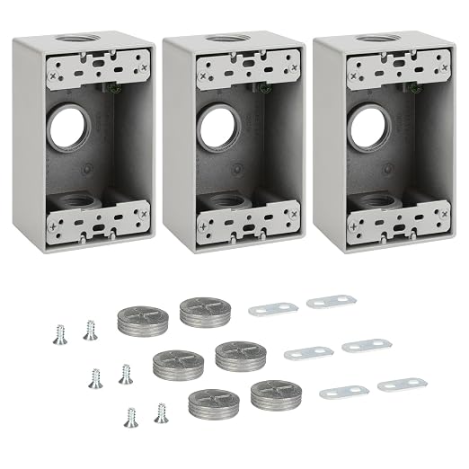 Weatherproof Outlet Box, Three 3/4 Inch Hole Outdoor Electrical Box | Aluminum by XGGYA