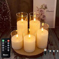 Glass Rechargeable LED Realistic Flickering Flameless Candles | Fake Flame by LEDHOLYT