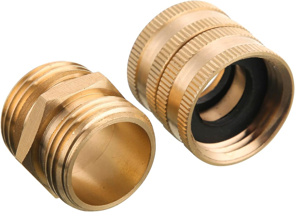 M MINGLE Garden Hose Adapter 3/4”, Male to Male, Female to Female, Solid Brass - Image 3
