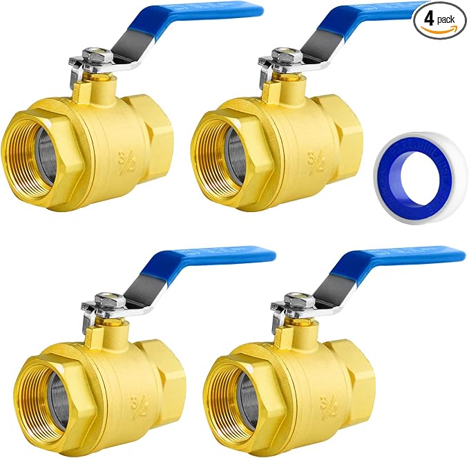 WiseWater 3/4" NPT Full Port Brass Ball Valve, UPC Certified, 600 WOG, Plumbing by WiseWater