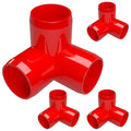 1” 3-Way Elbow Furniture Grade PVC Fitting in Red, Made in USA, UV-Resistant by FORMUFIT
