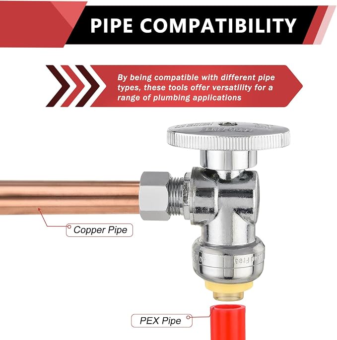 1PC EFIELD Push Fit Angle Stop Valve, 1/2 Push x 3/8 Inch Compression | 1/4 - Image 4