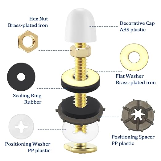 2 Pack Toilet Floor Bolts, Metal Flange Kit - Image 2