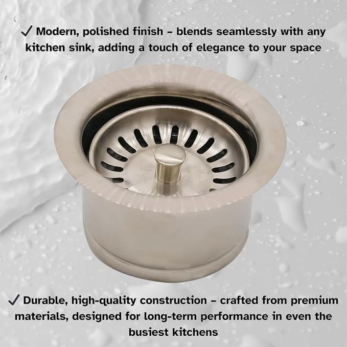Westbrass D2082S-20 3-1/2" Extra-Deep Collar Kitchen Sink Waste Disposal Flange - Image 10