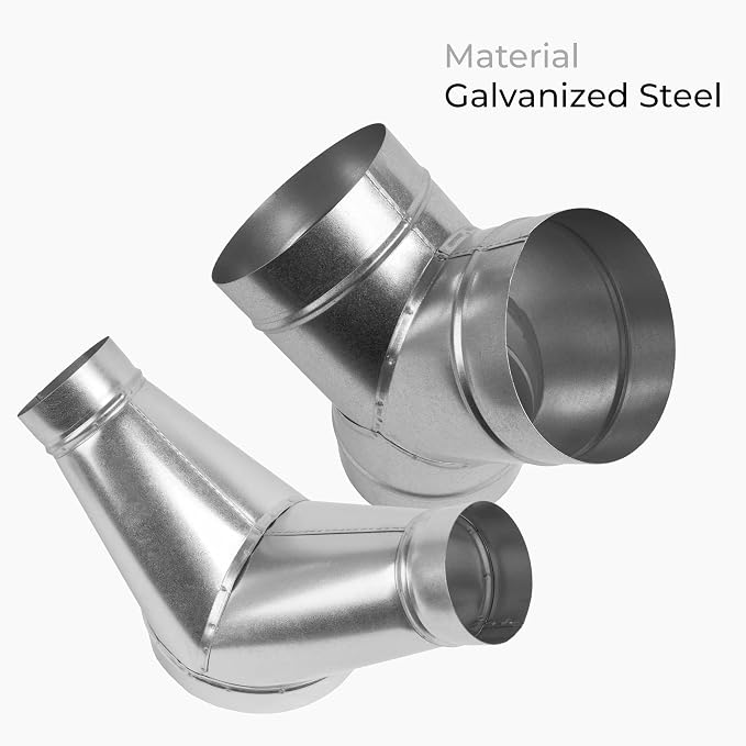 45° Degree Ø6 x 4 x 4 Inch Y Shape Duct Splitter - Image 4