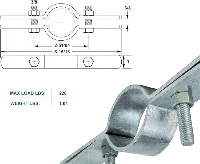 Highcraft DMST-H01-10 Riser Clamp; Vertical Pipe Hanger - Image 8