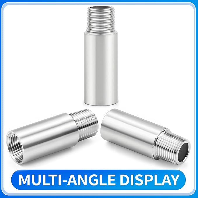 ChillWaves 304 Stainless Steel Pipe Fitting, Nipple Cast Pipe 1-1/4" NPT Male x - Image 2
