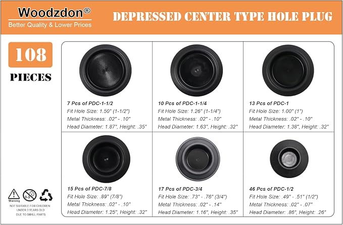 108pcs Plastic Plugs for Round Holes - Image 8