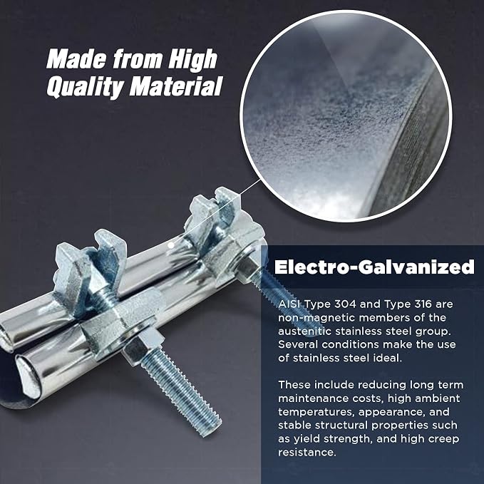 Highcraft 60150TTSD-5 Pipe Repair Clamp 1-1/2'', Double Bolt, 6” Long, - Image 5
