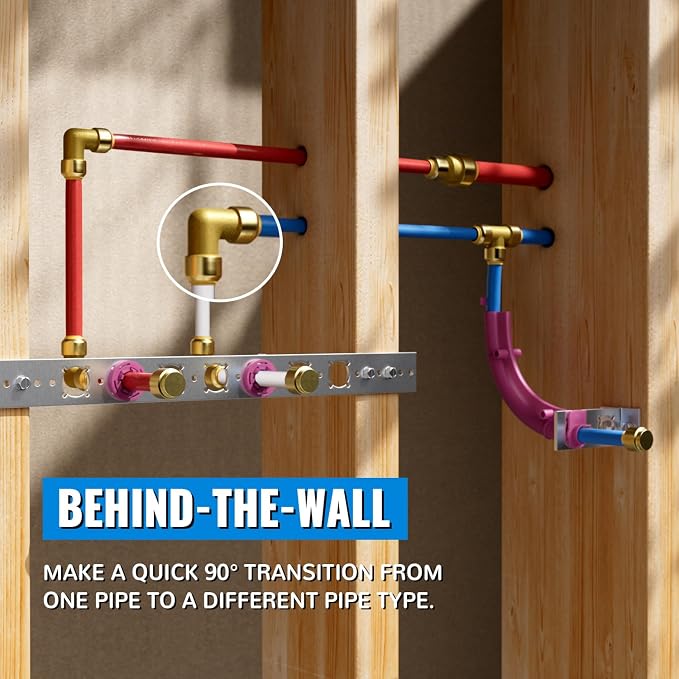1/2 Inch 90 Degree Elbow, Push to Connect Pipe Fittings, - Image 4