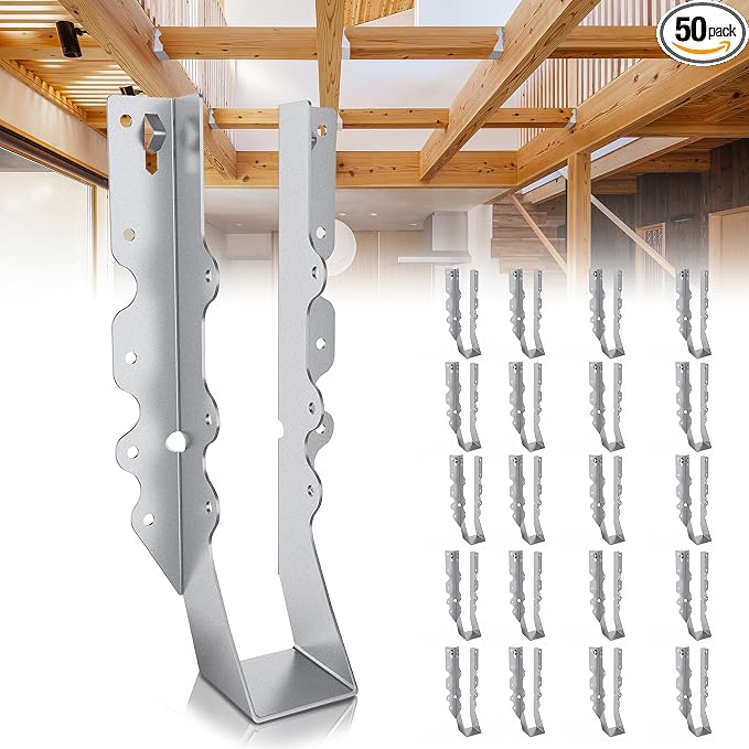 50 Pcs 2x10 Joist Hangers, 18 Gauge Metal Face Mount Joist Hanger, Lu210 Joist by Levendor