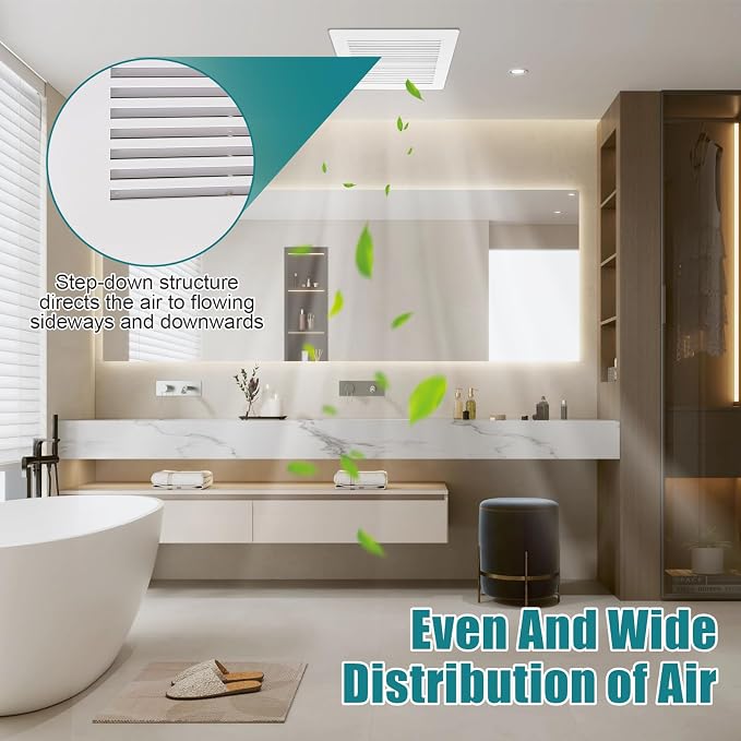 ( 1-Pack 9" BP90 Spring Bathroom Exhaust Fan Cover 9-1/4" x 9" Vent Cover - Image 5