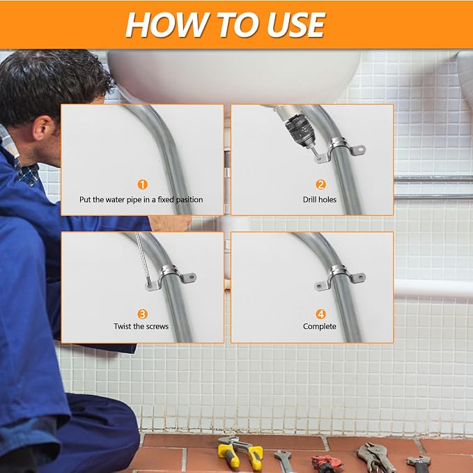 60Pcs M25 1 Inch Stainless Steel Rigid Pipe Strap | Conduit Clamps, Heavy Duty - Image 7