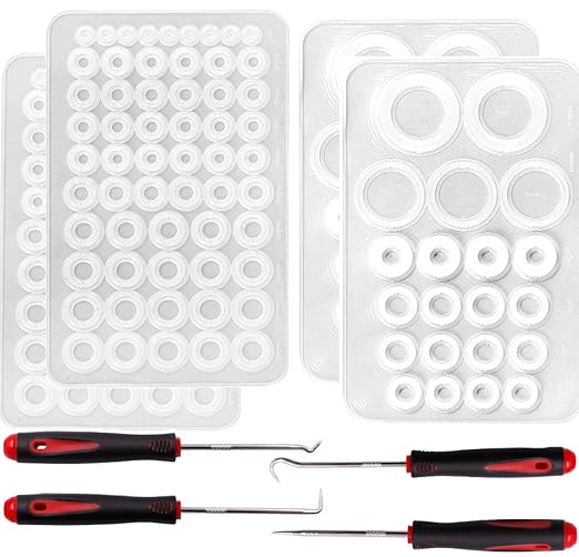 160 Pcs 16 Size Silicone Plumbing Flat Washers and O Ring Gasket Family Pack by Unknown