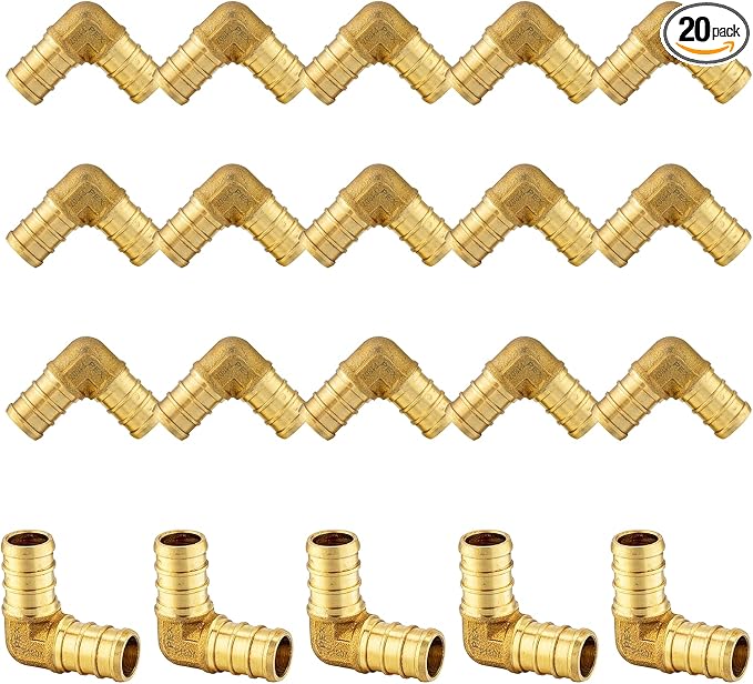 20PACK EFIELD 3/4 Inch Pex Elbow Barb Crimp Brass Fitting | by EFIELDPEXTUBING