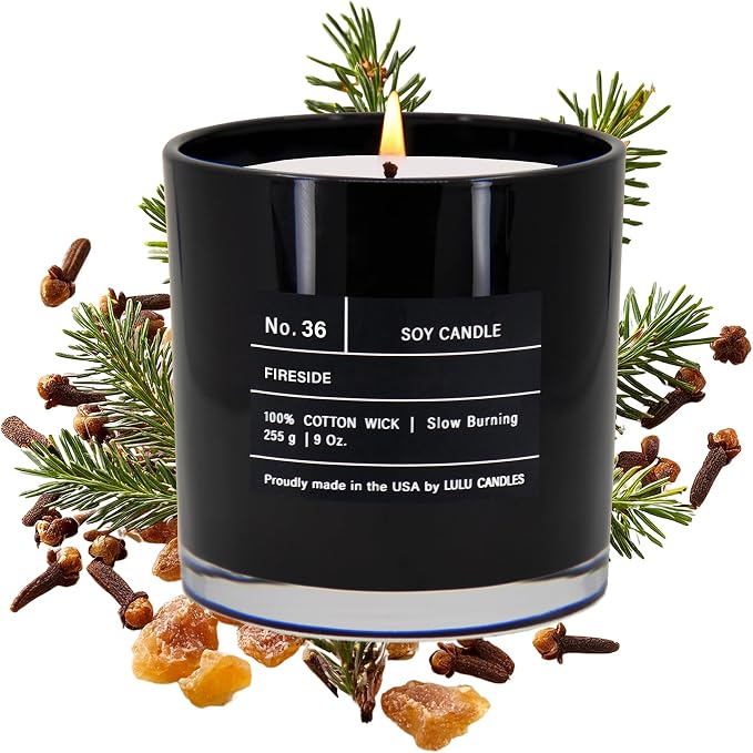 Lulu Candles | Fireside | Smells Like a Bonfire | Luxury Scented Soy Jar Candle by LULUCANDLES
