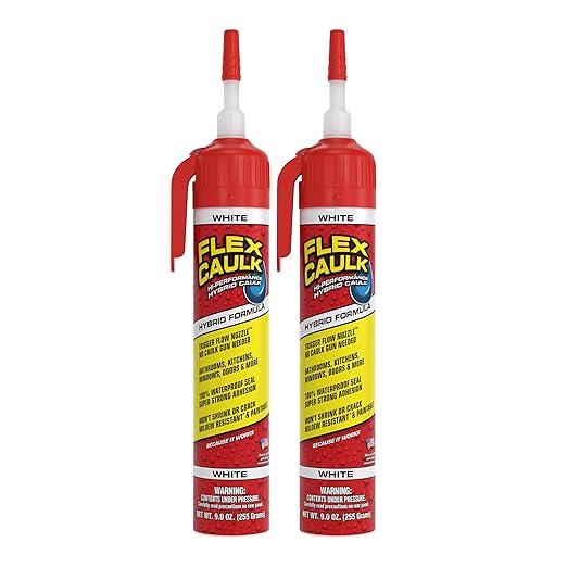 Flex Caulk, Waterproof & Weatherproof Hybrid Polymer Sealant, Baseboards by FlexSealProducts