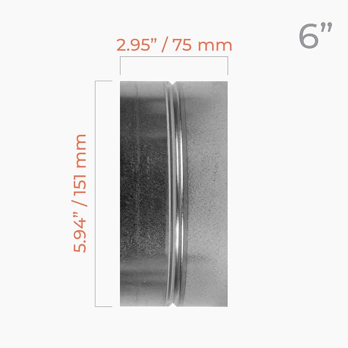 6 Inch Galvanized Metal Duct Connector - Image 2