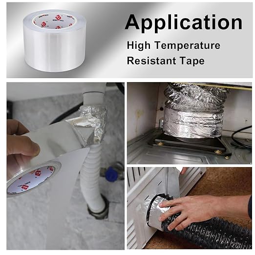 BOMEI PACK Aluminum Foil Tape, Heavy Duty Metal Foil Tape, High Temperature - Image 2