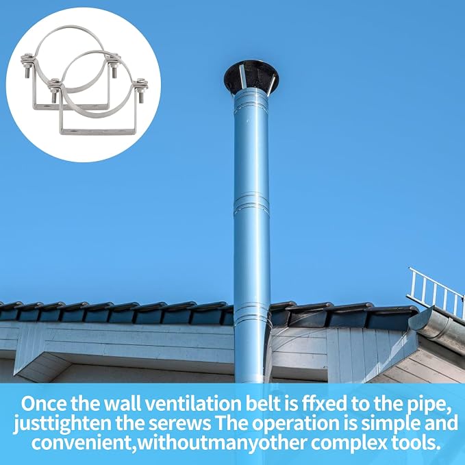 6 Inch Chimney Systems Bracket, 304 Stainless Steel Rigid Split Ring Hanger - Image 7