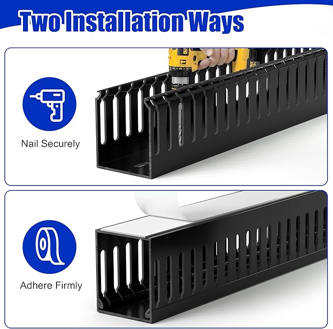 2" H x 2" W Cable Raceway, 132in Under Desk Wire Management Channel, 16.5in Each - Image 6