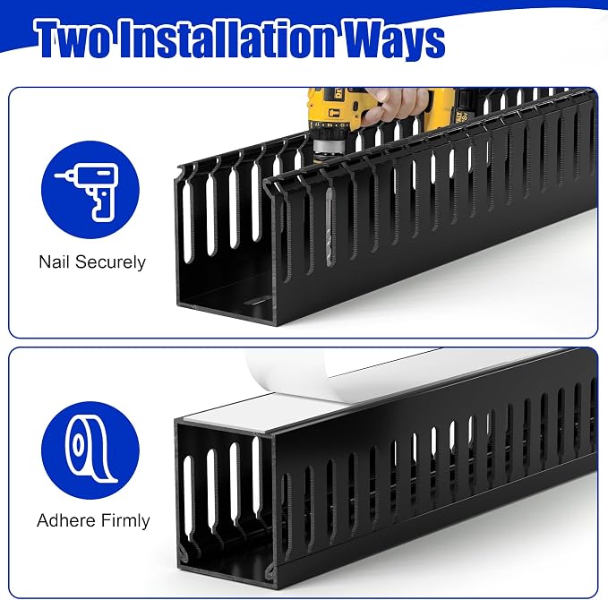 2" H x 2" W Cable Raceway, 99in Under Desk Wire Management Channel, 16.5in Each - Image 7