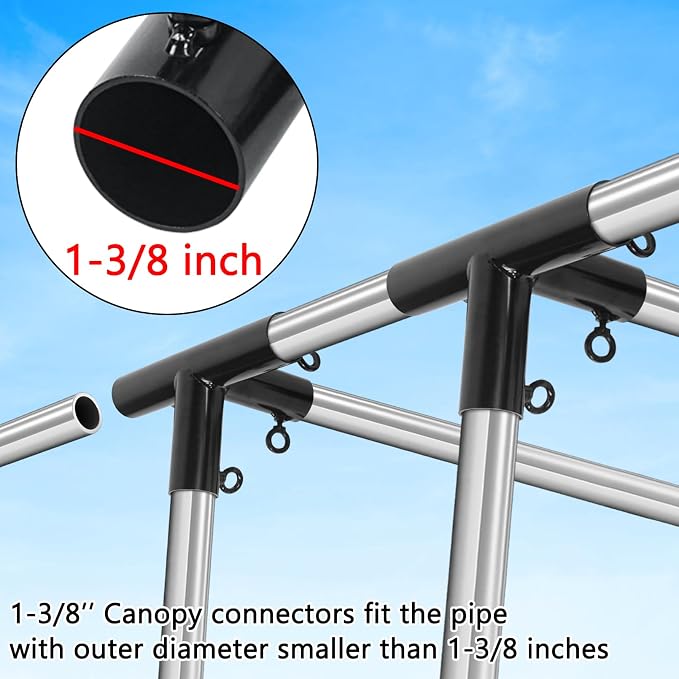 Luwint 4PCS 4-Way Flat Canopy Fittings, 1-3/8 Inch Metal Connectors - Image 2