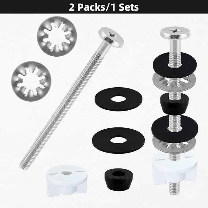 2PCS Universal Toilet Seat Bolts Kit, 3 Inches, Stainless Steel Made - Image 6