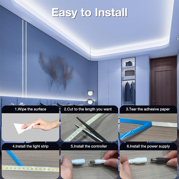 DAYBETTER 16.4FT Dimmable COB led Strip Light, High Brightness led Lights - Image 6