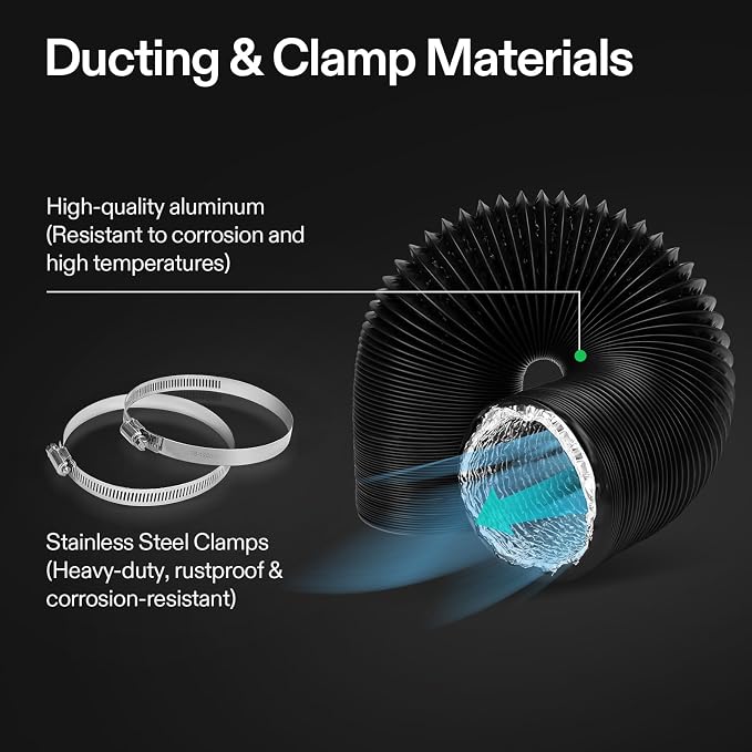 VIVOSUN 4 Inch 8 Feet Flexible Aluminum Ducting - Image 4