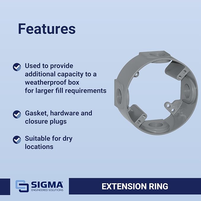 Sigma Engineered Solutions 14236 Weatherproof Round Extension Ring - Image 2