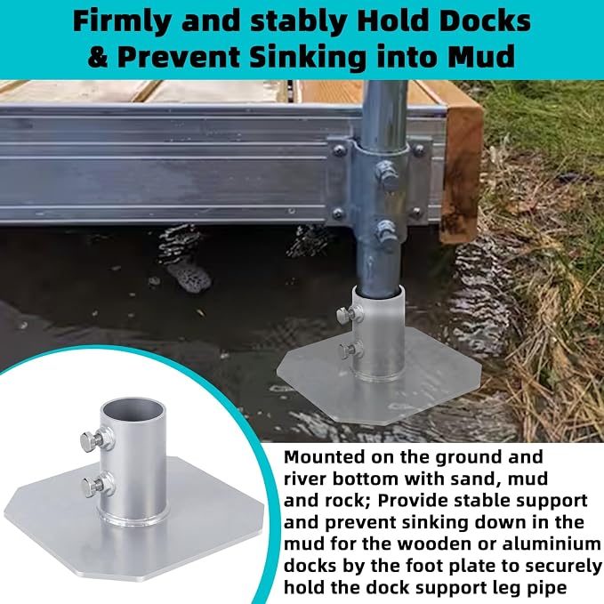 2 Pack Stationary Dock Bottom Pad, Stationary Dock Base Plate, Floating Dock - Image 5