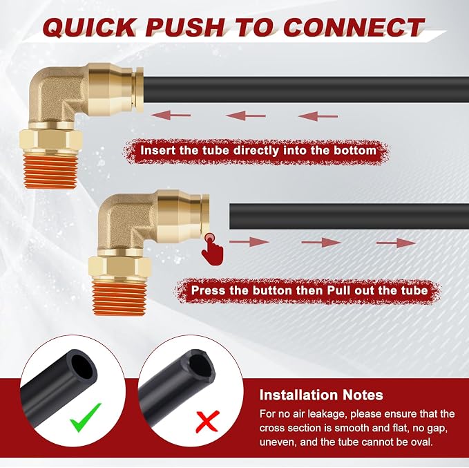 90° Swivel Male Elbow, 1/4" Tube x 1/4" NPT, DOT Approved 5PCS | - Image 3