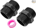 2PCS 1-1/4" PVC Hex Nipple Fitting, G1-1/4 X G1-1/4 Male Thread Coupling Adapter by Unknown