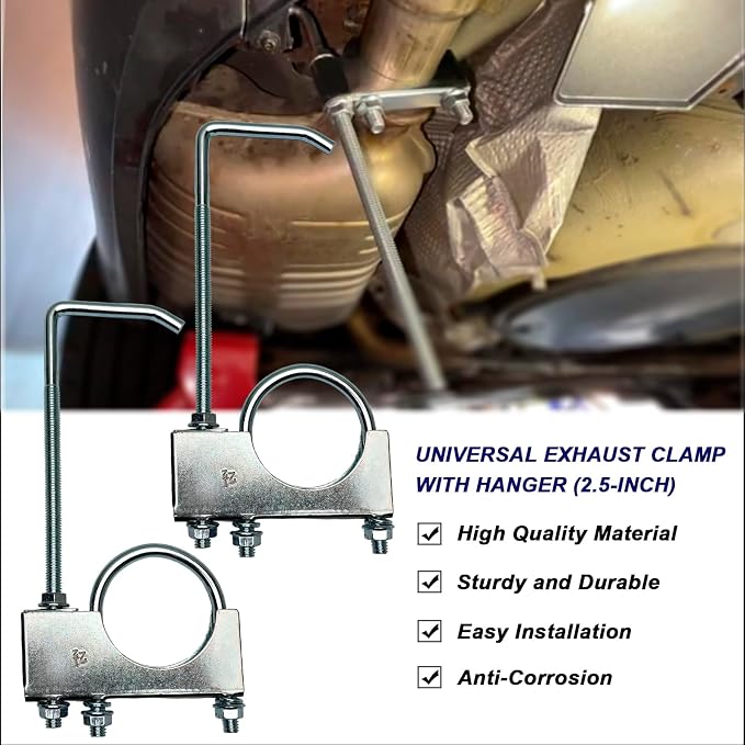 2.5" Exhaust Clamp With Hanger One-Piece Muffler Hanger, Corrosion Resistant - Image 7