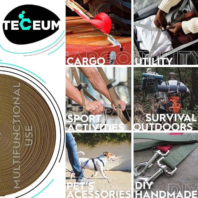 Webbing Strap, 3/4" to 2", 10-50 Yds, EDC gear, backpack repair and pet dog - Image 4