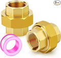 2PCS Brass Union，1/2" NPT Female x 1/2" NPT Female Brass Pipe Fitting by TAISHER