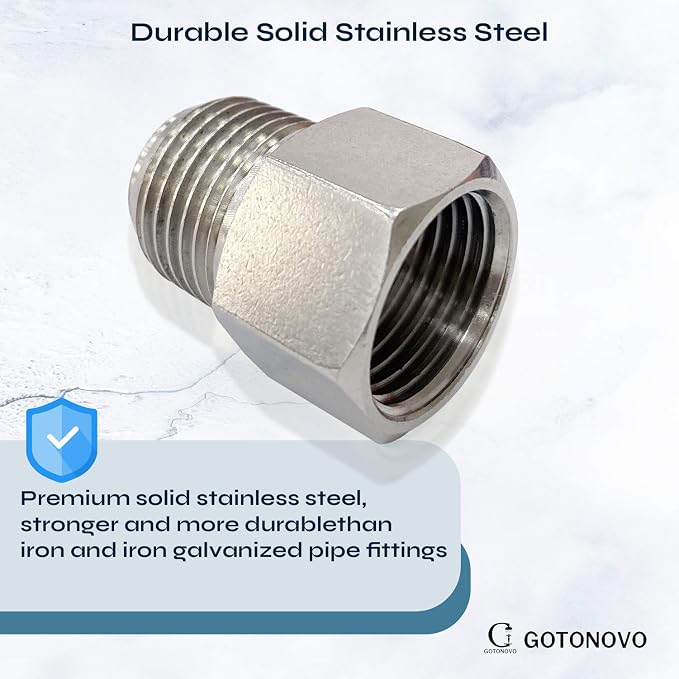 gotonovo G1/2 Inch Female To NPT1/2 Inch Male Threads Adapter Shower Fixture - Image 2