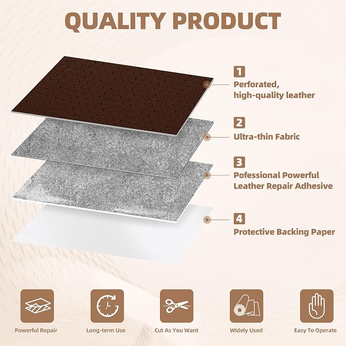 Shagoom Leather Repair Kits, Large Vinyl Repair Patch - Image 7