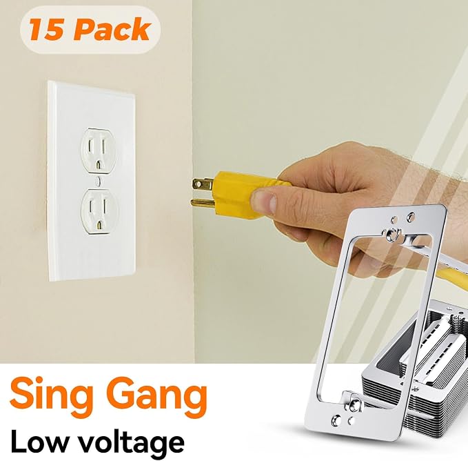 10 Pcs Low Voltage Mounting Bracket 1 Gang, Single Gang Drywall Brackets | Low - Image 6