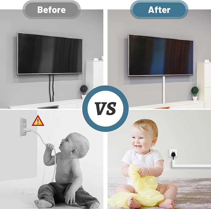 ZhiYo 43" Cord Covers for Wires on Wall, 0.95" W x 0.47" | Fits 2-3 Cords - Image 4