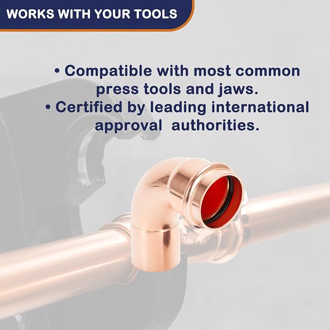Copper Press Fittings 90 degree Street Elbow 3/4" FTG x P 10 Pack | Zero Lead - Image 6
