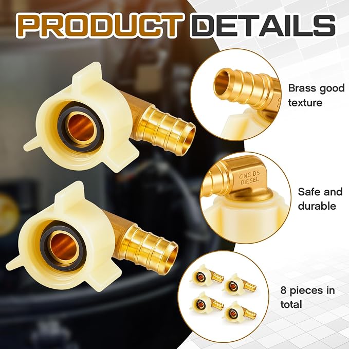 Fabbay 8 Pack 1/2 Inch Pex Fittings 1/2" NPT Female Threaded Swivel Elbow | - Image 3