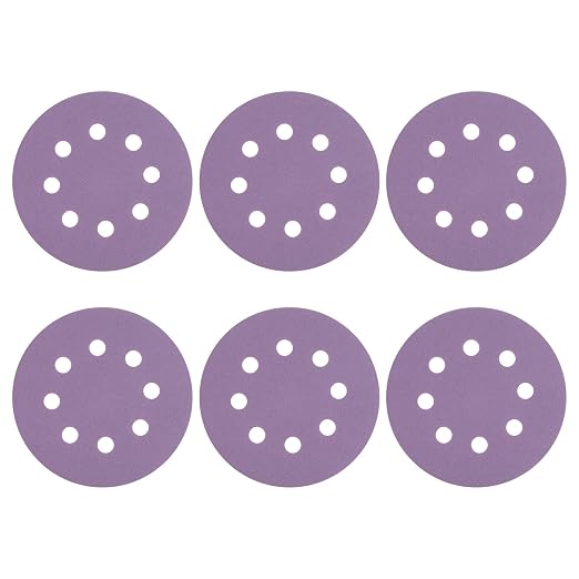 HARFINGTON 25Pcs 5Inch Sanding Disc 8 Hole 100Grit Purple Aluminum Oxide | Hook by HARFINGTON