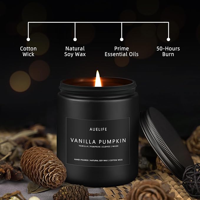 Fall Candle, Vanilla Pumpkin Scented - Image 4