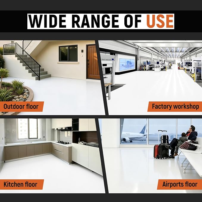 YOA Professional Concrete Garage Floor Paint White, Acrylic Resin Coating - Image 5