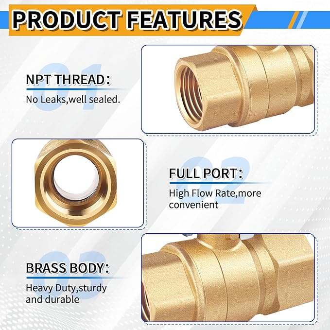 1/2 inch Brass Ball Valve - Image 3
