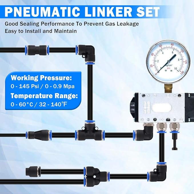 94 Pcs Quick Connect Air Line Fittings Kit Pneumatic Air Fittings | 1/4" 3/8" - Image 5