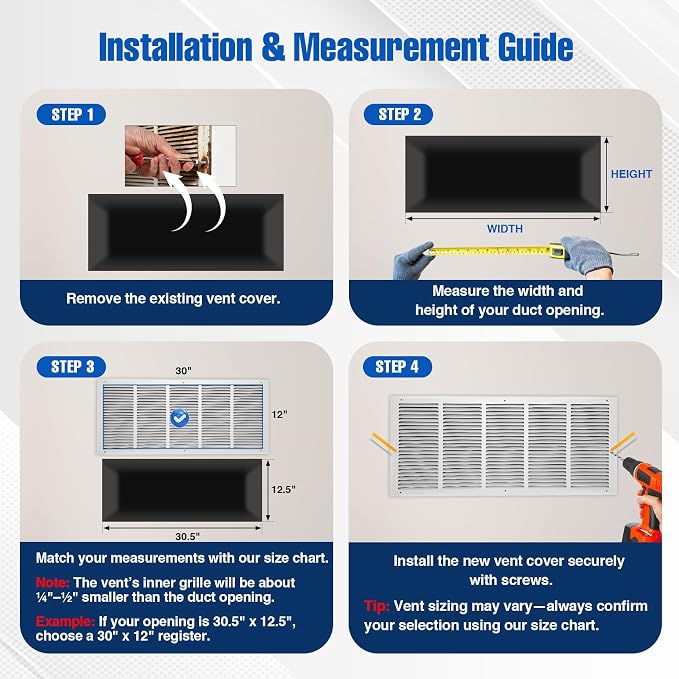 Fancat 30x12 Duct Opening | Steel Return Air Grille | Vent Cover Grill - Image 5