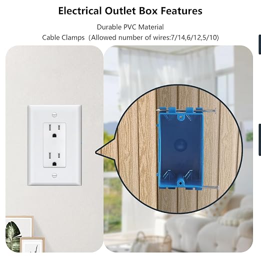 10-Pack New Work Box 1 Gang, New Work Electrical Nail Outlet Box, 18 cu. in | - Image 5